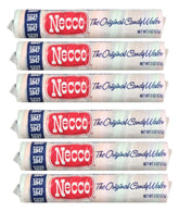 Necco empaque frontal mostrando seis rollos y claridad de marca