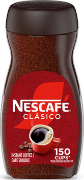 Nescafé frasco frente mostrando etiqueta clara y ahorro instantáneo