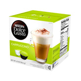 Nescafé Dolce Gusto frente del paquete mostrando el diseño y cantidad de cápsulas para almacenamiento conveniente