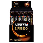 Nescafé empacado frontal mostrando 25 sticks, conveniencia y frescura