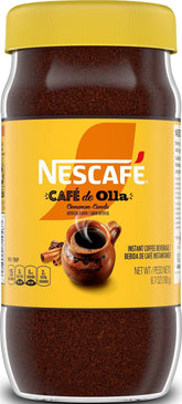 NESCAFÉ frasco frontal del Café de Olla Canela mostrando etiqueta y tamaño