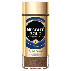 Nescafé Gold Blend Descafeinado frontal mostrando envase y etiqueta, conveniencia y calidad