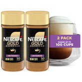 NESCAFÉ Gold tarro frontal mostrando el empaque y el café listo para uso