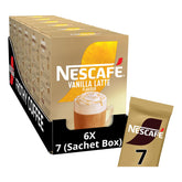 NESCAFÉ lata vainilla frontal del paquete mostrando cajas y marca, conveniencia inmediata