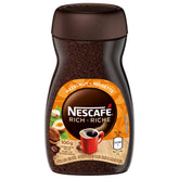 Nescafé Rich frente del paquete mostrando tamaño y sabor avellana
