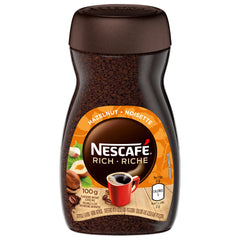Nescafé Rich frente del paquete mostrando tamaño y sabor avellana