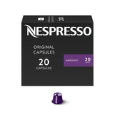 Nespresso Arpeggio empaque frontal mostrando 20 cápsulas y beneficios