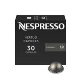Nespresso Fortado packaging frontal mostrando diseño y caja de 30 cápsulas, atractivo visual