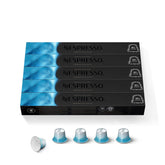 Nespresso Freddo Delicato paquete frontal mostrando 50 cápsulas y refresco inmediato