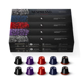 Nespresso paquete frontal mostrando 100 cápsulas y variedad intensa