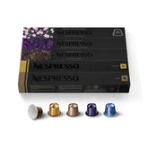Nespresso paquete frontal mostrando diseño y variedad, garantía de frescura