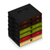 Nespresso packaging frontal mostrando cajas y variedad para selección rápida