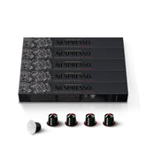 Nespresso Ristretto Decaffeinato frontal mostrando caja y cápsulas, conveniencia inmediata