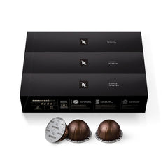 Nespresso Vertuo Intenso primer plano cápsula con textura y sello de tueste