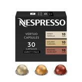 Nespresso Vertuo pack frontal mostrando las tres variedades y conveniencia