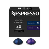 Nespresso pack frontal mostrando 40 cápsulas y variedad para elegir