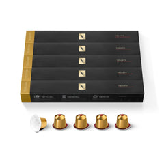 Nespresso Volluto Decaffeinato caja frontal mostrando 50 cápsulas y beneficios
