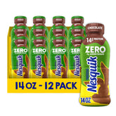 Nesquik botella frontal pack de 12 mostrando el envase listo para beber y conveniencia