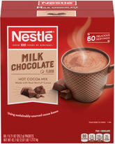 Nestle Hot Cocoa caja frontal muestra 60 sobres y conveniencia para servir