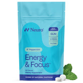 Neuro chicle frente del paquete mostrando el diseño y beneficio energético