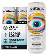 Neutonic lata frontal Tropical Ice mostrando diseño y beneficio energía clara