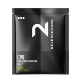 NeverSecond paquete frontal C90 cítrico mostrando diseño y información clave