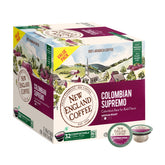 New England Coffee frontal del empaque mostrando calidad y conveniencia