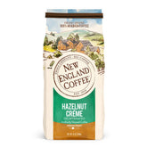 New England frontal del empaque mostrando sabor avellana y conveniencia