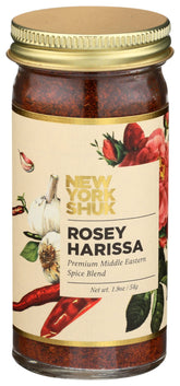 New York Shuk frasco frente mostrando etiqueta y tamaño práctico