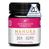NEW ZEALAND HONEY CO frasco frontal mostrando etiqueta UMF para identificación rápida