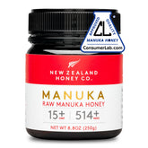 NEW ZEALAND HONEY CO tarro frontal mostrando UMF 15+ para confianza de compra