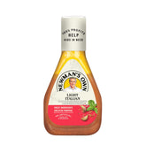 Newman's Own frasco frontal del aderezo Light Italian mostrando el diseño y beneficios