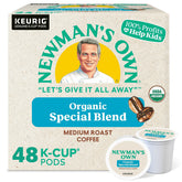 Newman's Own caja frontal mostrando el diseño y cantidad de cápsulas para conveniencia
