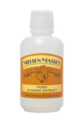 Nielsen-Massey botella frontal mostrando tamaño y marca, añade sabor puro