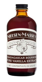 Nielsen-Massey botella delantera 8 oz mostrando etiqueta clara y calidad