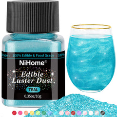 NiHome envase frontal mostrando color teal y cantidad, brillo atractivo