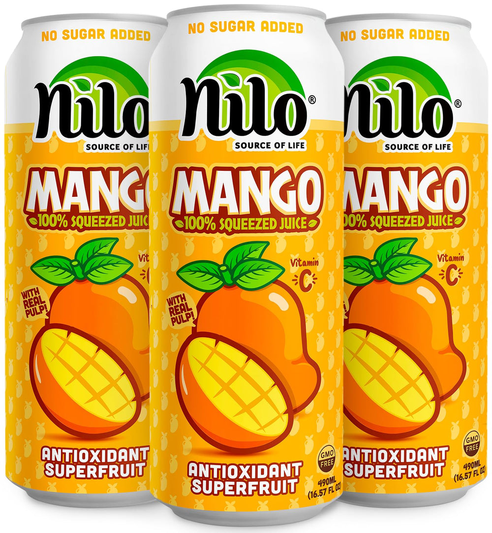 NILO lata frontal mostrando etiqueta clara y beneficio de jugo 100% natural