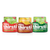Ninja Thirsti pack frontal mostrando tres frascos y ahorro de espacio