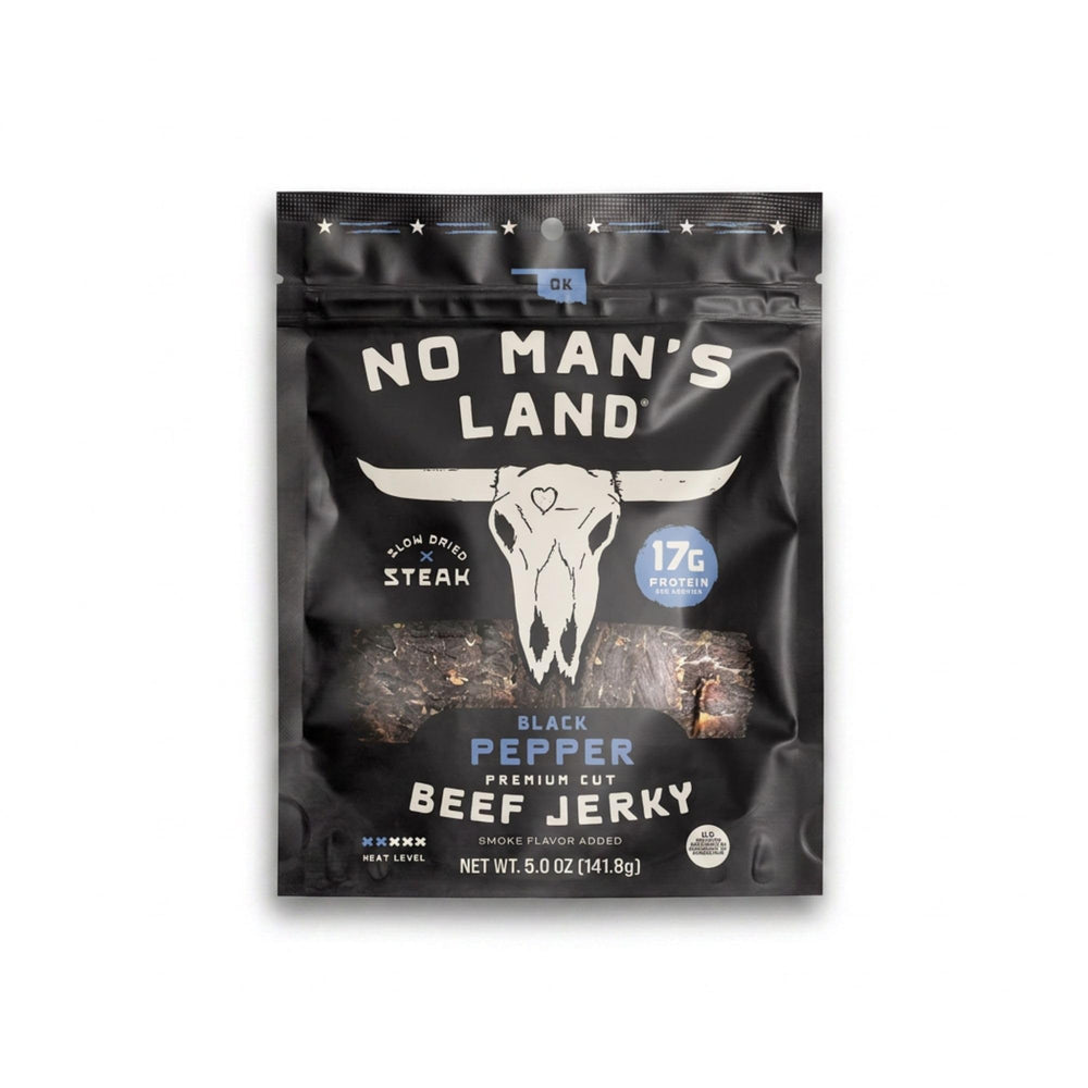 No Mans Land Black Pepper bolsa frontal mostrando diseño y tamaño