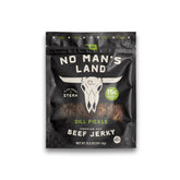 No Man's Land paquete frontal mostrando jerky y marca, ideal para elegir snack proteico