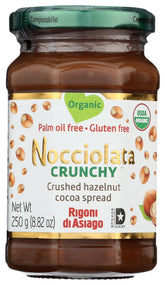 Nocciolata frasco frontal mostrando marca y tapa, atractivo visual