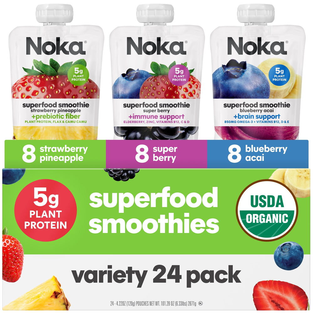 NOKA frente del paquete 24pk mostrando variedad y conveniencia