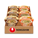 Nongshim pack frontal con seis bowls que destaca conveniencia y variedad