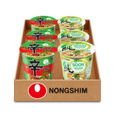Nongshim pack frontal con tazas Shin Ramyun Vegan y Soon Veggie, conveniencia rápida