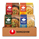 Nongshim pack frontal mostrando las 16 unidades y variedad de sabores listos