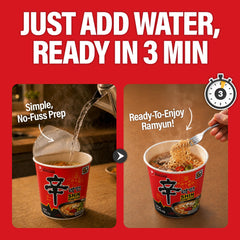 Nongshim Tempura Udon detalle de fideos gruesos y textura apetitosa