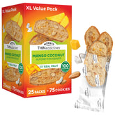 Nonni's caja frontal Mango Coconut mostrando la presentación y beneficio porcionado