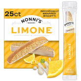 Nonni's galletas limone vista frontal que muestra empaque atractivo y conveniencia