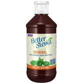 NOW BetterStevia frasco frontal mostrando etiqueta clara y tamaño práctico