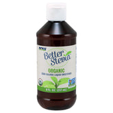 NOW BetterStevia vista frontal botella concentrada ofrece dulzor sin calorías